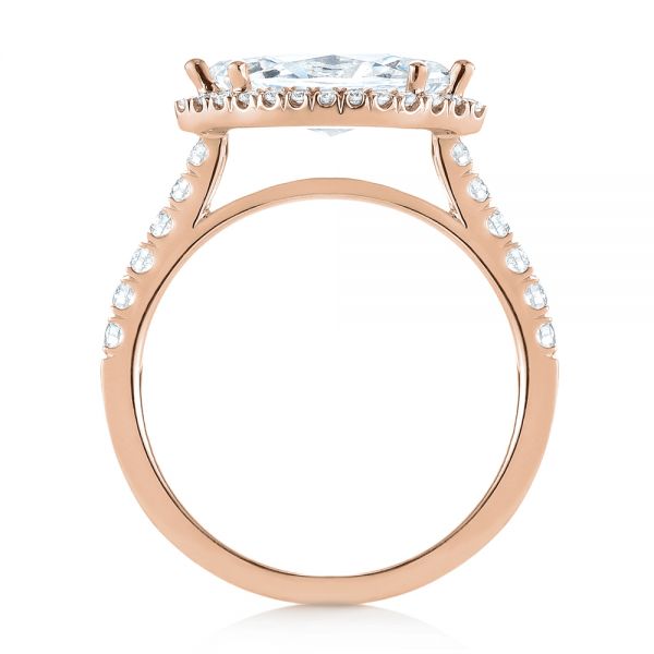 14k Rose Gold 14k Rose Gold Marquise Halo Diamond Engagement Ring - Front View - 104001