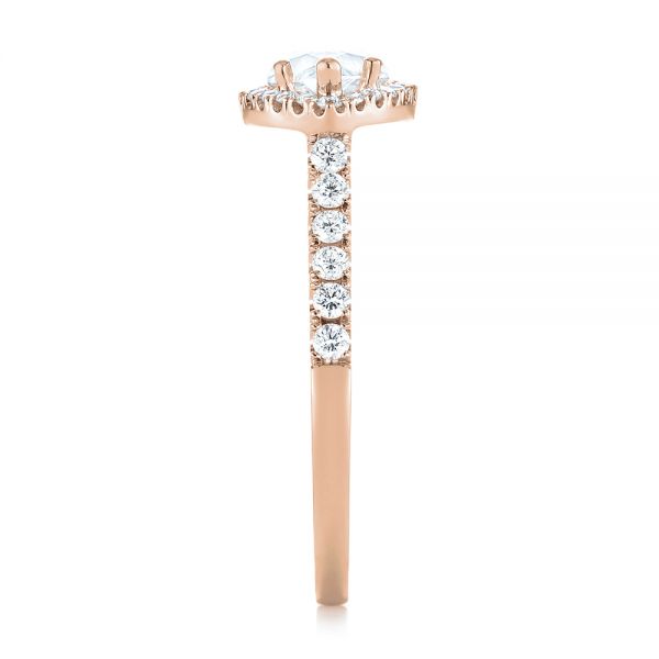 14k Rose Gold 14k Rose Gold Marquise Halo Diamond Engagement Ring - Side View -  104001