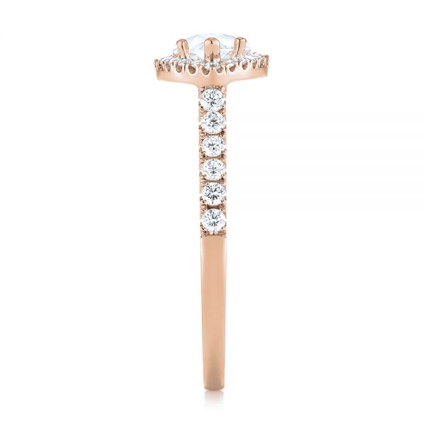 14k Rose Gold 14k Rose Gold Marquise Halo Diamond Engagement Ring - Side View - 104001