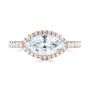18k Rose Gold 18k Rose Gold Marquise Halo Diamond Engagement Ring - Top View -  104001 - Thumbnail