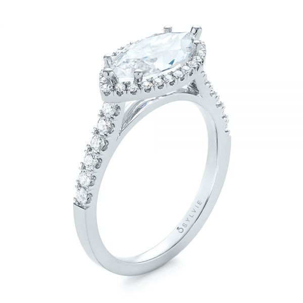 Marquise Halo Diamond Engagement Ring - Image