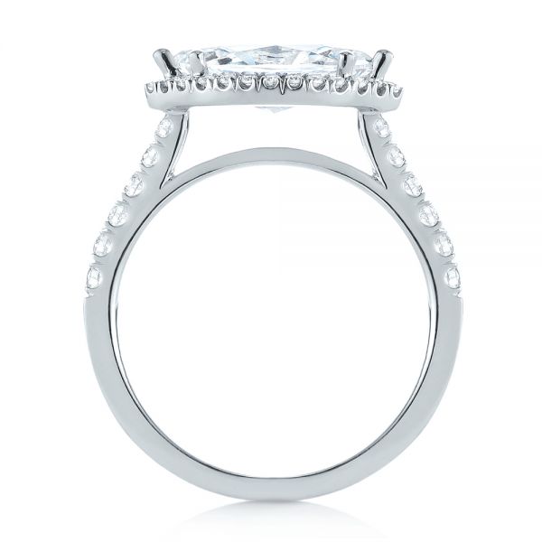 14k White Gold 14k White Gold Marquise Halo Diamond Engagement Ring - Front View -  104001