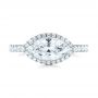18k White Gold Marquise Halo Diamond Engagement Ring - Top View -  104001 - Thumbnail