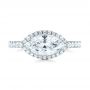 18k White Gold Marquise Halo Diamond Engagement Ring - Top View -  104001 - Thumbnail