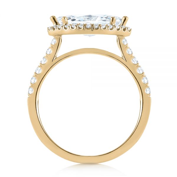 14k Yellow Gold 14k Yellow Gold Marquise Halo Diamond Engagement Ring - Front View -  104001