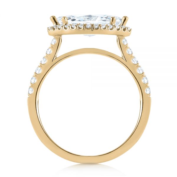 14k Yellow Gold 14k Yellow Gold Marquise Halo Diamond Engagement Ring - Front View - 104001