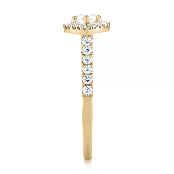 14k Yellow Gold 14k Yellow Gold Marquise Halo Diamond Engagement Ring - Side View - 104001