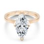 14k Rose Gold 14k Rose Gold Marquise Lotus Diamond Engagement Ring - Flat View -  108269 - Thumbnail