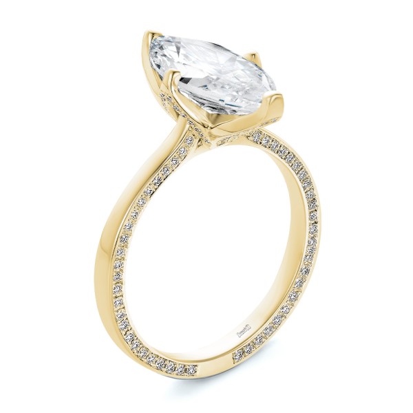 Marquise Lotus Diamond Engagement Ring - Image