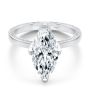 14k White Gold Marquise Lotus Diamond Engagement Ring - Flat View -  108269 - Thumbnail