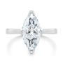 14k White Gold Marquise Lotus Diamond Engagement Ring - Top View -  108269 - Thumbnail