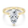 18k Yellow Gold 18k Yellow Gold Marquise Lotus Diamond Engagement Ring - Flat View -  108269 - Thumbnail