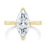 18k Yellow Gold 18k Yellow Gold Marquise Lotus Diamond Engagement Ring - Top View -  108269 - Thumbnail