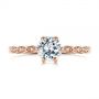 14k Rose Gold Marquise Shaped Classic Diamond Engagement Ring - Top View -  105182 - Thumbnail
