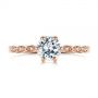 18k Rose Gold 18k Rose Gold Marquise Shaped Classic Diamond Engagement Ring - Top View -  105182 - Thumbnail