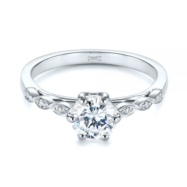  Platinum Platinum Marquise Shaped Classic Diamond Engagement Ring - Flat View -  105182