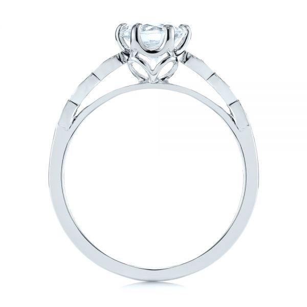 14k White Gold 14k White Gold Marquise Shaped Classic Diamond Engagement Ring - Front View -  105182