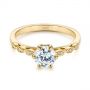 14k Yellow Gold 14k Yellow Gold Marquise Shaped Classic Diamond Engagement Ring - Flat View -  105182 - Thumbnail