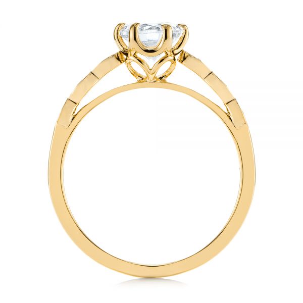18k Yellow Gold 18k Yellow Gold Marquise Shaped Classic Diamond Engagement Ring - Front View - 105182