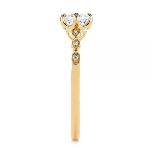 18k Yellow Gold 18k Yellow Gold Marquise Shaped Classic Diamond Engagement Ring - Side View - 105182