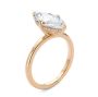 18k Rose Gold 18k Rose Gold Marquise And Hidden Halo Diamond Engagement Ring - Three-Quarter View -  108245 - Thumbnail