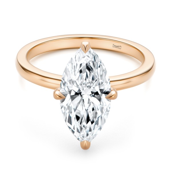 14k Rose Gold 14k Rose Gold Marquise And Hidden Halo Diamond Engagement Ring - Flat View -  108245 - Thumbnail