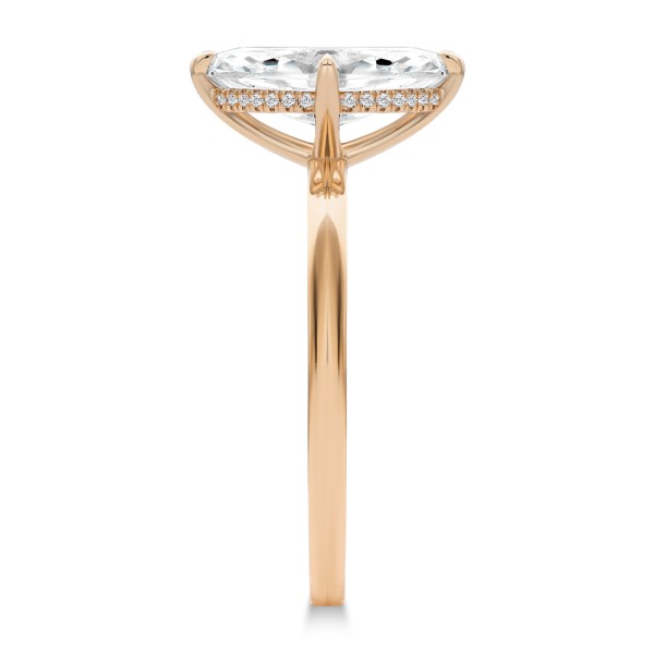 14k Rose Gold 14k Rose Gold Marquise And Hidden Halo Diamond Engagement Ring - Side View -  108245 - Thumbnail