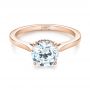 18k Rose Gold 18k Rose Gold Micro Pave Diamond Engagement Ring - Flat View -  104125 - Thumbnail