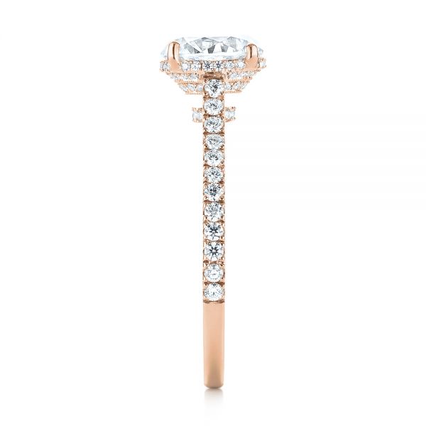 18k Rose Gold 18k Rose Gold Micro Pave Diamond Engagement Ring - Side View -  104175