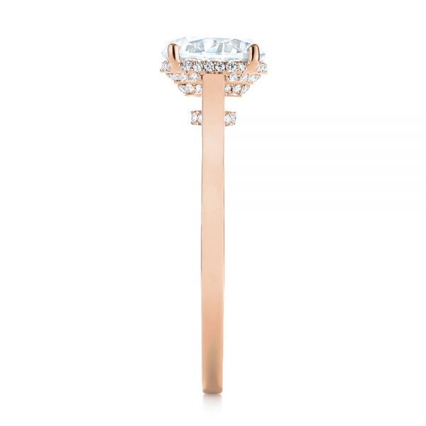 14k Rose Gold 14k Rose Gold Micro Pave Diamond Engagement Ring - Side View -  104178