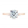 18k Rose Gold 18k Rose Gold Micro Pave Diamond Engagement Ring - Top View -  104178 - Thumbnail