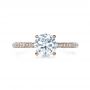18k Rose Gold 18k Rose Gold Micro-pave Diamond Engagement Ring - Top View -  1379 - Thumbnail