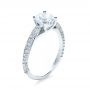  Platinum Micro-pave Diamond Engagement Ring - Three-Quarter View -  1379 - Thumbnail