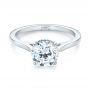18k White Gold Micro Pave Diamond Engagement Ring - Flat View -  104125 - Thumbnail