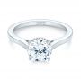 18k White Gold Micro Pave Diamond Engagement Ring - Flat View -  104178 - Thumbnail