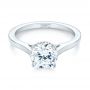 18k White Gold Micro Pave Diamond Engagement Ring - Flat View -  104178 - Thumbnail