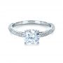 14k White Gold 14k White Gold Micro-pave Diamond Engagement Ring - Flat View -  1379 - Thumbnail