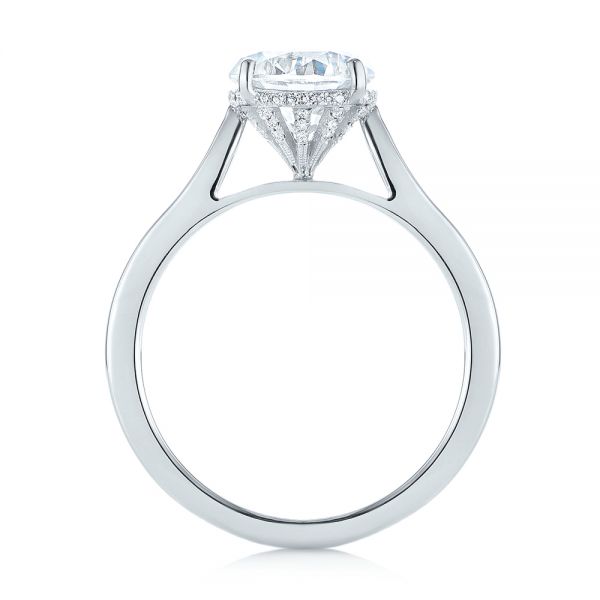  Platinum Platinum Micro Pave Diamond Engagement Ring - Front View -  104125