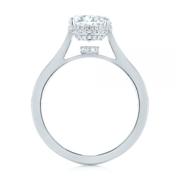 14k White Gold 14k White Gold Micro Pave Diamond Engagement Ring - Front View -  104178