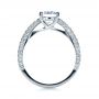  Platinum Micro-pave Diamond Engagement Ring - Front View -  1379 - Thumbnail