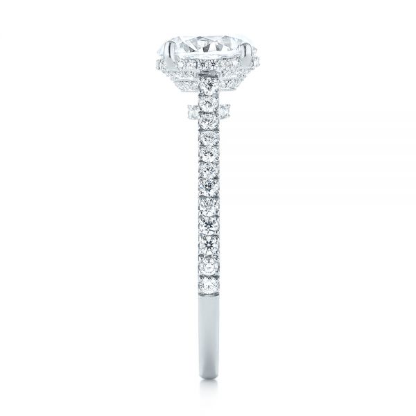 14k White Gold 14k White Gold Micro Pave Diamond Engagement Ring - Side View -  104175