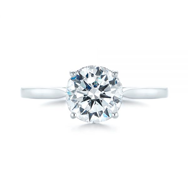  Platinum Platinum Micro Pave Diamond Engagement Ring - Top View -  104125