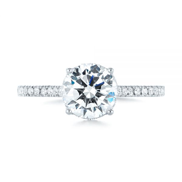  Platinum Platinum Micro Pave Diamond Engagement Ring - Top View -  104175