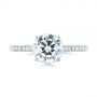 14k White Gold 14k White Gold Micro Pave Diamond Engagement Ring - Top View -  104175 - Thumbnail