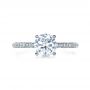 14k White Gold 14k White Gold Micro-pave Diamond Engagement Ring - Top View -  1379 - Thumbnail