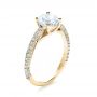 18k Yellow Gold 18k Yellow Gold Micro-pave Diamond Engagement Ring - Three-Quarter View -  1379 - Thumbnail