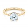 18k Yellow Gold 18k Yellow Gold Micro Pave Diamond Engagement Ring - Flat View -  104125 - Thumbnail