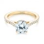 18k Yellow Gold 18k Yellow Gold Micro Pave Diamond Engagement Ring - Flat View -  104175 - Thumbnail
