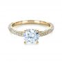 18k Yellow Gold 18k Yellow Gold Micro-pave Diamond Engagement Ring - Flat View -  1379 - Thumbnail