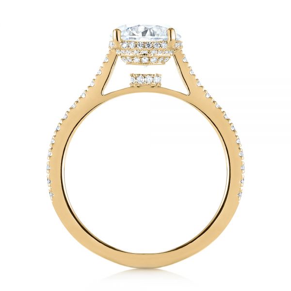 14k Yellow Gold 14k Yellow Gold Micro Pave Diamond Engagement Ring - Front View -  104175